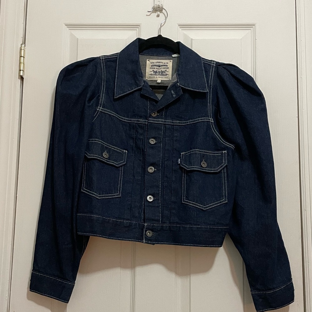 Levis Made & Crafted Angel Sleeve Raw Denim Trucker Jacket ($248)